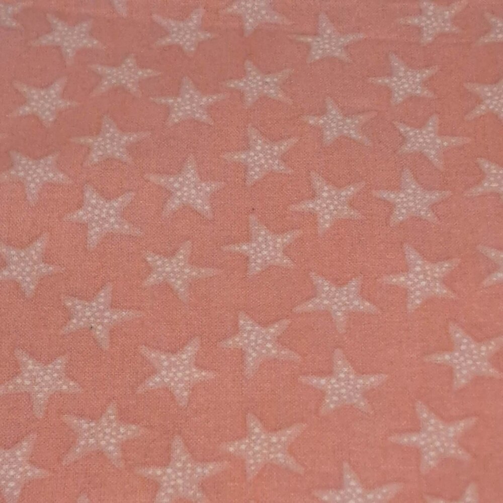 Pink fabric with star pattern 1 meter